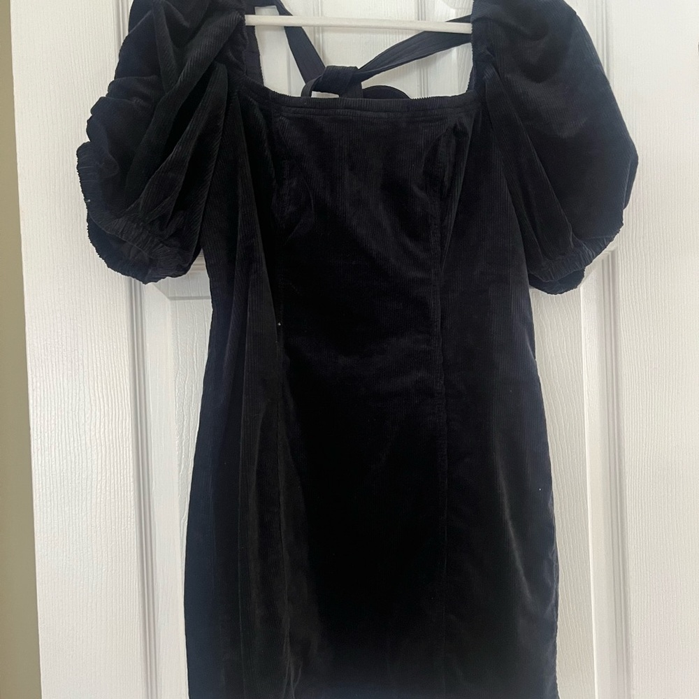 Pilcro Black Velvet Mini Dress